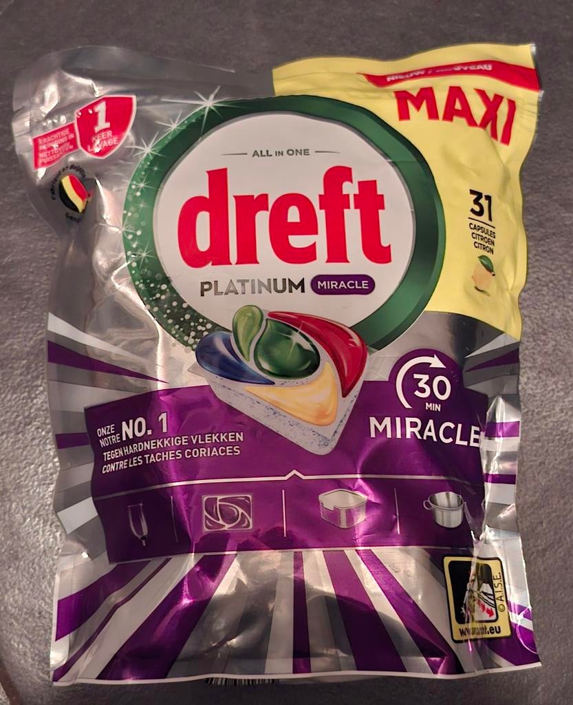 Dreft Platinum Miracle Vaatwastabletten - Maxi 31 stuks, Ophalen of Verzenden, Nieuw