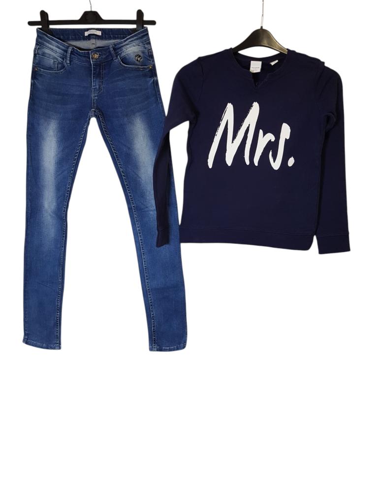 Gave donkerblauwe Mrs. sweater van NIK & NIK maat 14/164., Kinderen en Baby's, Kinderkleding | Maat 164, Trui of Vest, Nik&Nik