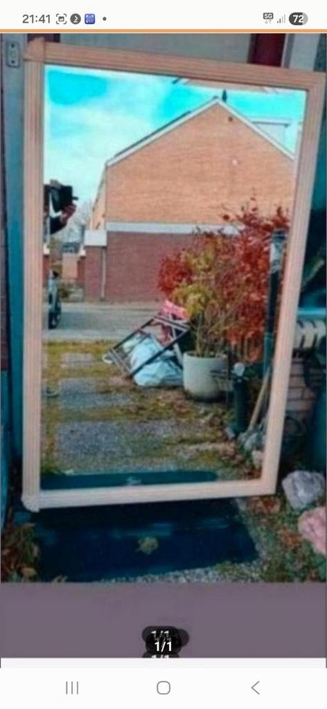 Te koop grote Griekse spiegel, Ophalen of Verzenden, Zo goed als nieuw, Rechthoekig, Minder dan 100 cm