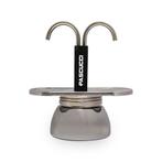 MOKA COFFEE POT STEEL 2 CUPS (THAT WORKS ALSO ON AN INDUCTIO, Ophalen of Verzenden