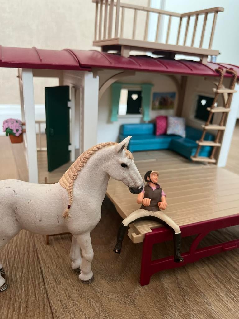 Schleich Caravan met paard en ruiter, Ophalen of Verzenden, Zo goed als nieuw, Meisje