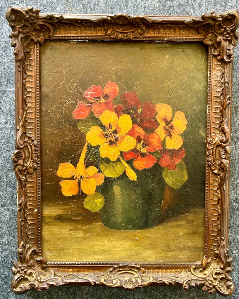 Olieverf schilderij bloemstilleven H.G. Bijvank, Antiek en Kunst, Kunst | Schilderijen | Klassiek, Ophalen of Verzenden