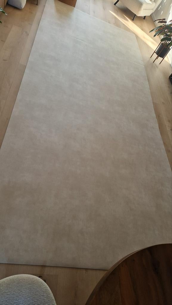 Nieuw Vinyl Zeil - lichtbeige Restant, Grijs, Nieuw, Ophalen of Verzenden, Minder dan 10 m²