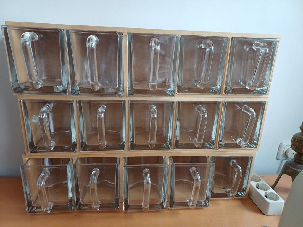 Ikea Forhoja kruidenrek met glazen laadjes, Ophalen