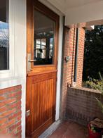 Hardhouten Buitendeur met dubbel glas en goede sloten, Ophalen, Gebruikt, 80 tot 100 cm, Buitendeur