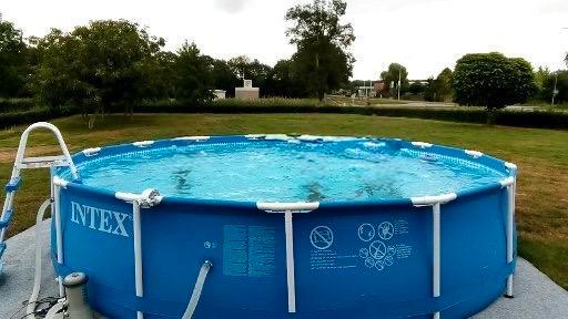 Groot Intex zwembad 4.57x91, Tuin en Terras, Zwembaden, Gebruikt, Opzetzwembad, 80 tot 120 cm, 400 cm of meer, 300 cm of meer