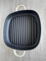 SMEG gietijzeren grillpan crème, Ophalen of Verzenden, Zo goed als nieuw, Gietijzer, Koekenpan of Braadpan
