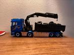 Schitterende WSI Scania, blue shine, palfinger, haakarm, Hobby en Vrije tijd, Modelauto's | 1:50, Wsi, Ophalen of Verzenden, Bus of Vrachtwagen