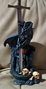 Excalibur briefopener met 3 koppige draak houder, Verzamelen, Ophalen of Verzenden, Zo goed als nieuw, Beeldje of Buste