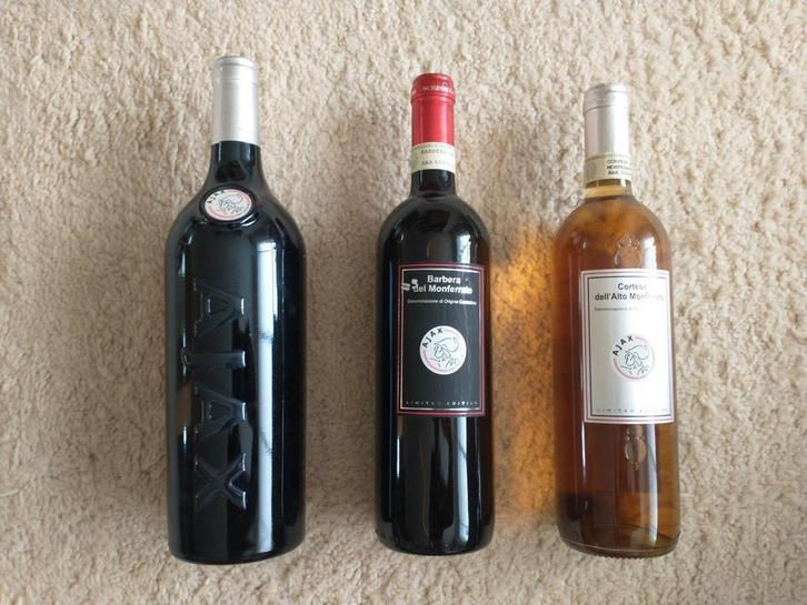 3x Ajax limited edition 2008 2009, Verzamelen, Wijnen, Zo goed als nieuw, Champagne, Frankrijk, Ophalen of Verzenden