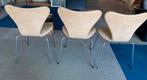 Te koop:  5 design leren vlinderstoelen Fritz Hansen, Huis en Inrichting, Stoelen, Ophalen, Design originele vlinderstoelen, Gebruikt