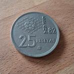 25 peseta's munt 1980 wk voetbal 1982, Ophalen of Verzenden, Koningin Beatrix, Overige waardes, Losse munt