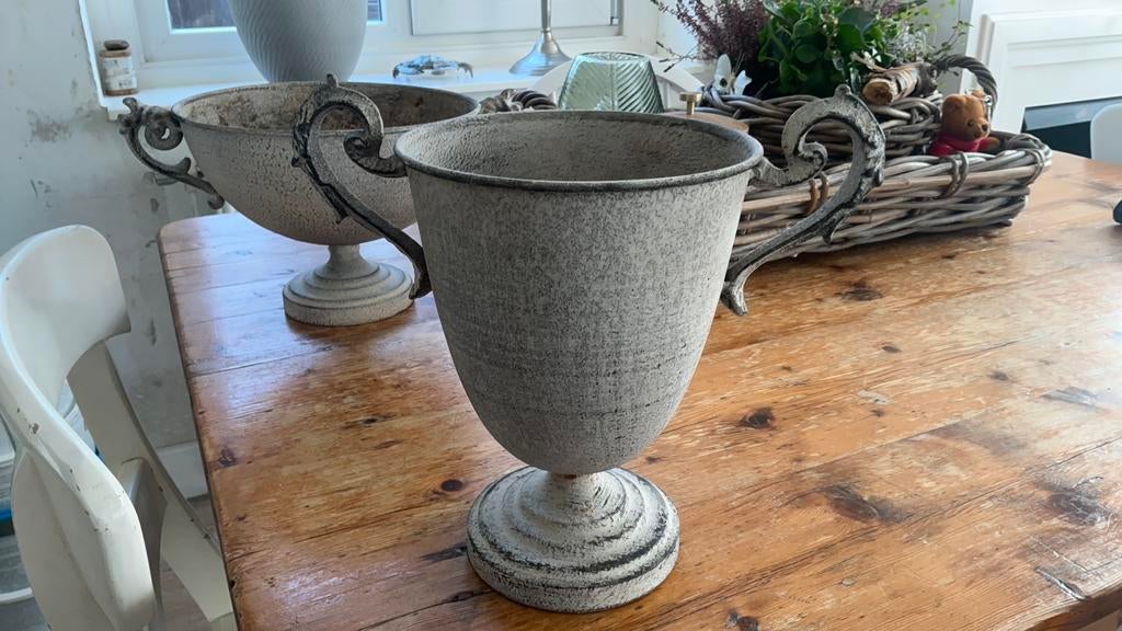 brokante bloempotten, Ophalen, Overige materialen, Schaal, Rond