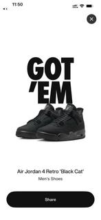 Nike Air Jordan 4 Black Cat Maat 47,5 US13 DS, Kleding | Heren, Schoenen, Zwart, Nieuw, Ophalen of Verzenden, Sneakers of Gympen