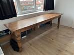 Teak houten tafel met twee laden, Ophalen, Gebruikt, 200 cm of meer, 50 tot 100 cm