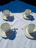 4 stuks koffiekopjes met schotels  porselein, Ophalen of Verzenden