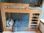 Prachtig houten stapelbed handgemaakt door meubelmaker, Gebruikt, 70 tot 85 cm, Ophalen of Verzenden, Hoogslaper of Stapelbed