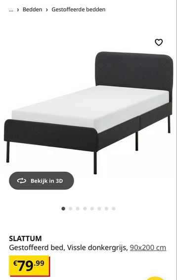 Slattum IKEA Bedframe - Eenpersoons - Lichtgrijs - afbeelding 3