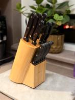 BK messenset excellent messenblok keukenmes messen mes, Ophalen of Verzenden, Gebruikt, Rvs of Chroom, Bestekset