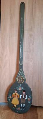 Vintage volkskunst houten wanddecoratie. 100 cm. Groen., Antiek en Kunst, Ophalen of Verzenden