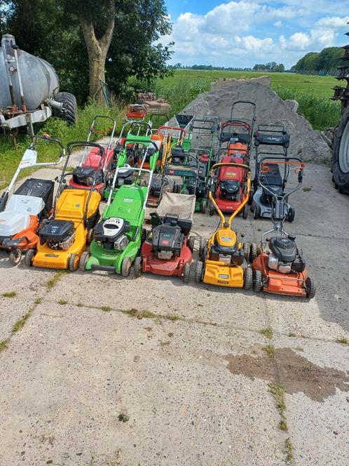 Partij 17 stuks inruilmachines / motormaaiers, Tuin en Terras, Grasmaaiers, Gebruikt, Benzine-grasmaaier, Cirkelmaaier, Ophalen