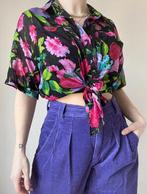 Vintage croptop/blouse, L. Bloem boho bohemian ibiza 90s, Overige kleuren, Verzenden, Maat 42/44 (L), Vintage