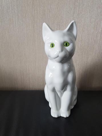 Vintage Wit Poezenbeeld - 28cm beschikbaar voor biedingen