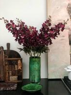 Groene Tamegroute Vaas - Handgemaakt & Uniek, Aardewerk of Porselein, Nieuw, Ophalen of Verzenden, Minder dan 50 cm