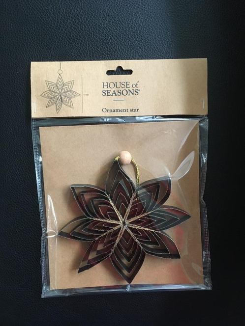 House of Seasons Ster Kerstornament Ø15cm Papier zwart Nieuw, Diversen, Kerst, Nieuw, Ophalen of Verzenden