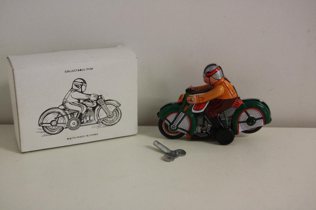 Retro Wind Up Motorrijder Blik MS-275. Nieuw in doos, Ophalen of Verzenden, Nieuw
