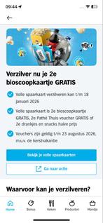 Diverse spaarkaarten Albert Heijn 2e bioscoopkaartje gratis, Eén persoon