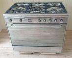 SMEG Rvs 5 pits 90cm Fornuis zeer mooi SNL90MFX5, Ophalen, 60 cm of meer, Grill, Zo goed als nieuw