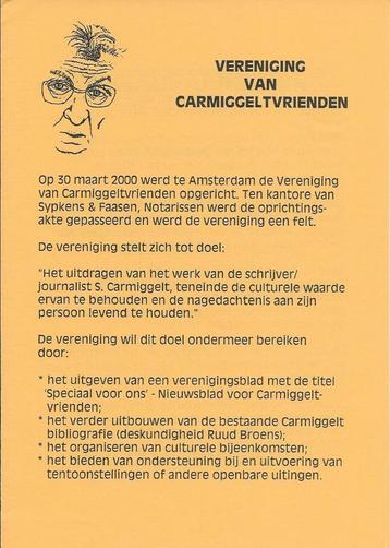 Simon Carmiggelt, Vereniging van Carmiggeltvrienden. beschikbaar voor biedingen