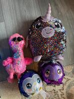 Als nieuw knuffels 4 pailletten Shimmeez Sqeezamals TY plush, Ophalen of Verzenden, Zo goed als nieuw, Overige typen