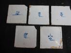 5 antieke tegels 1600 tot 1650 13x13 zeer oud, Antiek en Kunst, Ophalen of Verzenden