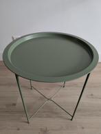 Metal small round table, green, klein tafeltje, Minder dan 55 cm, Metaal of Aluminium, Rond, Zo goed als nieuw