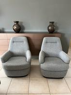Baan fauteuils 2 stuks grijs, Ophalen, 75 tot 100 cm, Stof, 50 tot 75 cm