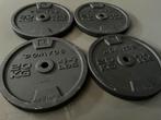 Domyos Halterschijven 80kg (4x20kg) in goede staat, Ophalen, Zo goed als nieuw, Rug, Halterschijven
