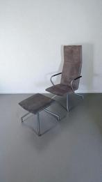 Arco Lay Down fauteuil met voetenbank, Huis en Inrichting, Bruin, Ophalen of Verzenden, Zo goed als nieuw, Metaal