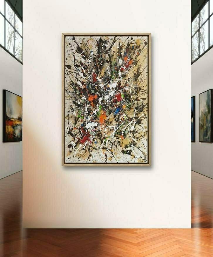 The golden river flowers in you, Antiek en Kunst, Kunst | Schilderijen | Abstract, Ophalen of Verzenden