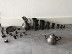 Tin tinnen antieke kan theepot Meeuws, Antiek en Kunst, Ophalen of Verzenden