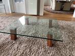 Design Glazen Salontafel – Beek Maupertuus, Huis en Inrichting, Tafels | Salontafels, Ophalen, Gebruikt, Minder dan 50 cm, Eikenhout