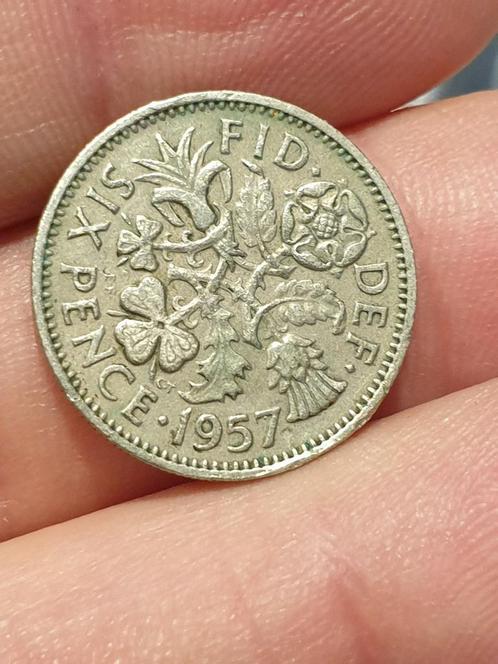 Engeland, 6 pence 1957 (19), Postzegels en Munten, Munten | Europa | Niet-Euromunten, Overige landen, Ophalen of Verzenden