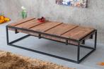 Acaciahouten salontafel met "verspringende" balken, 50 tot 100 cm, Minder dan 50 cm, Nieuw, 100 tot 150 cm