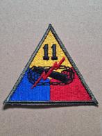 WWII US 11th Armored Division patch, Verzamelen, Verzenden, Amerika, Embleem of Badge