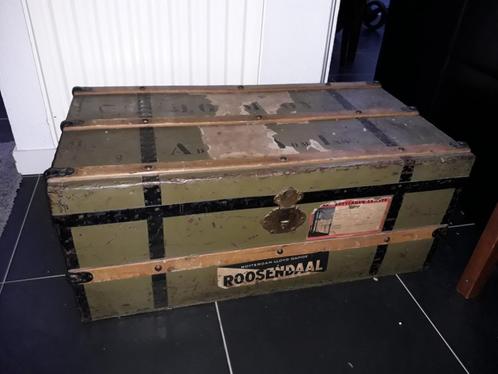 kist groot model met deksel, gegevens opa staan erop, Huis en Inrichting, Woonaccessoires | Kisten, Gebruikt, Minder dan 50 cm