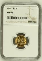 1907 $2.5 Dollar United States  NGC MS65, Goud, Losse munt, Verzenden, Noord-Amerika