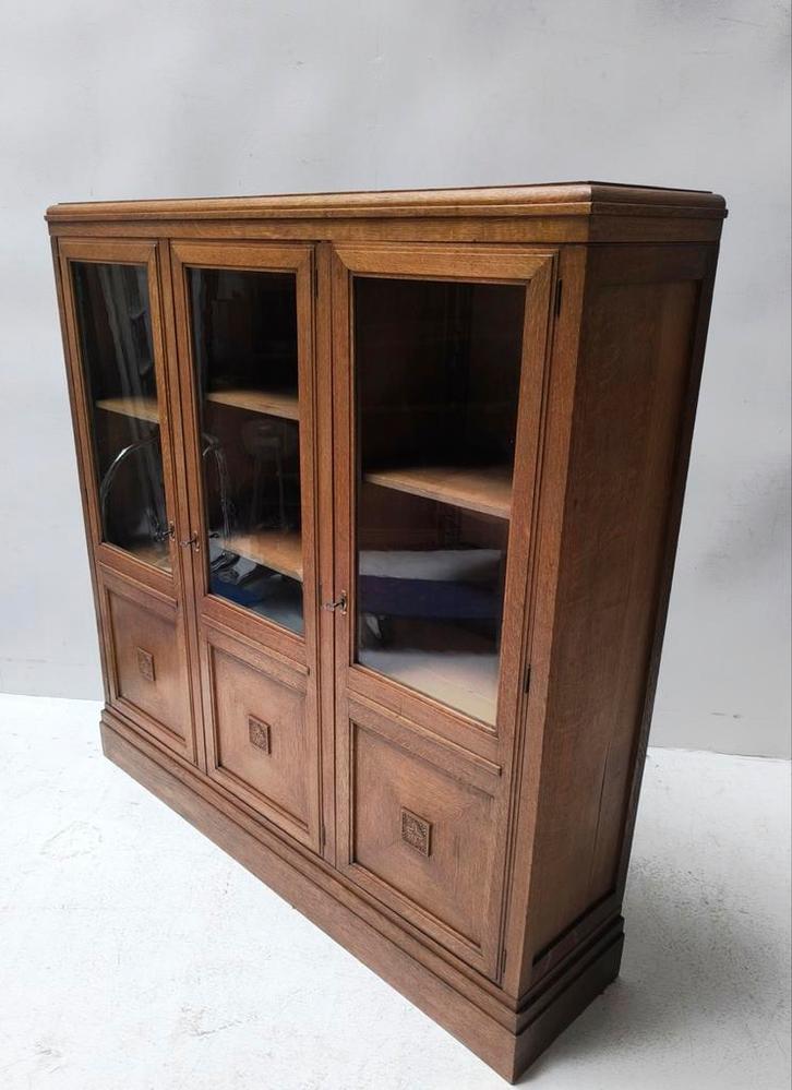 Antieke eiken demontabele Art Deco  boekenkast, Huis en Inrichting, Kasten | Boekenkasten, Zo goed als nieuw, 100 tot 150 cm, 150 tot 200 cm