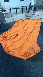 Shaduwdoek 4x4 meter met twee aluminium palen, Ophalen, Zo goed als nieuw