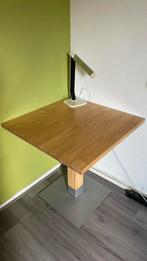 Vierkante houten tafel te koop, Huis en Inrichting, Tafels | Eettafels, Ophalen, Zo goed als nieuw, Metaal, 50 tot 100 cm